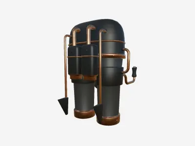Jetpack C04 Black Bronze - SciFi Character Design Low-poly 3D model