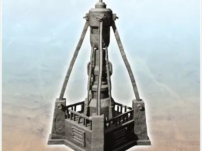 Relay station on platform with broadband antenna -11- 3D print model
