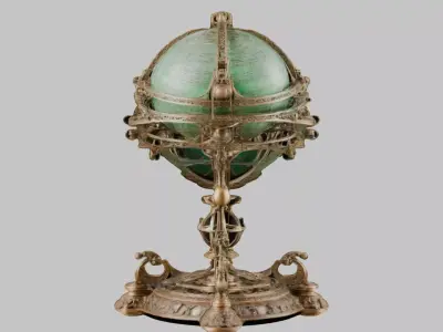 Low Poly Stylized Globe Low-poly 3D model