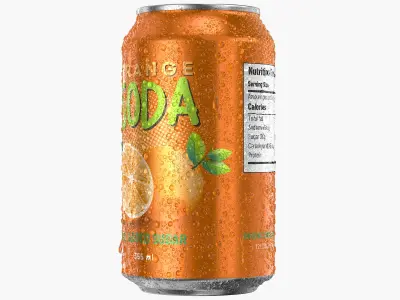 Standard Soda Can With Droplets 355ml 3D model