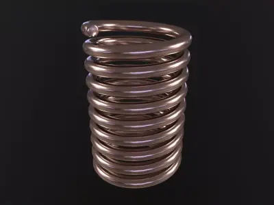 Coil Spring 3D Model Low-poly 3D model