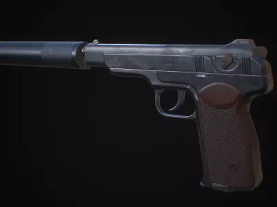 APB - APS Stechkin automatic pistol Low-poly 3D model