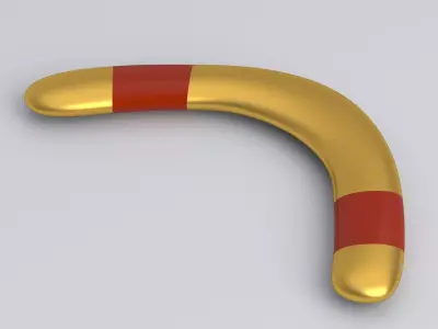 Boomerang gold 3D model
