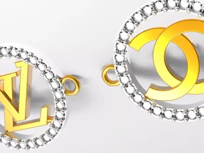 Luxury Monogram Halo Charms 3D model