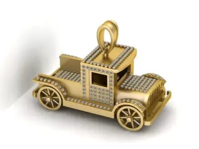 Luxury Vintage Car Diamond Pendant 3D print model