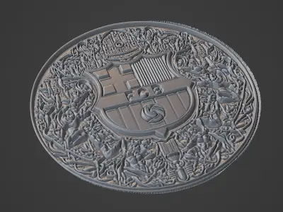 Barcelona Football Medallion 3D print model buy