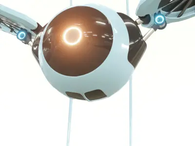 Dron sci fi Low-poly 3D model
