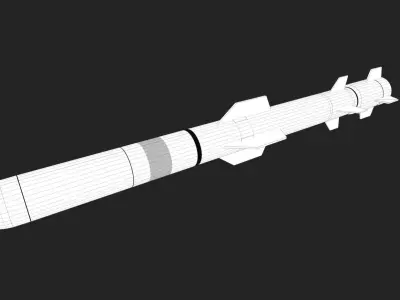 Harpoon Missile Low-poly 3D model