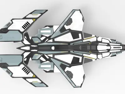 Spaceship M01-V2 Low-poly 3D model