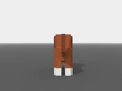 Voxel Dog  Low-poly 3D model