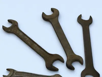 Wrench Low Poly wrenches - wrenches Low-poly 3D model