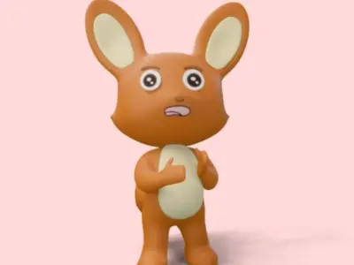 Cartoon Fox Rigged Stylized Character  3D model