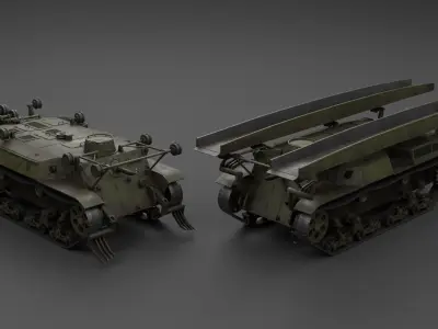 Soko Sagyo Ki Armoured Engineering Vehicle Low-poly 3D model