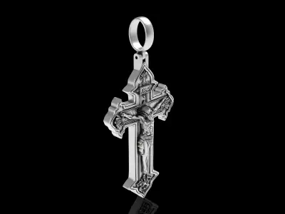Jesus With Antique Cross Pendant 3D print model