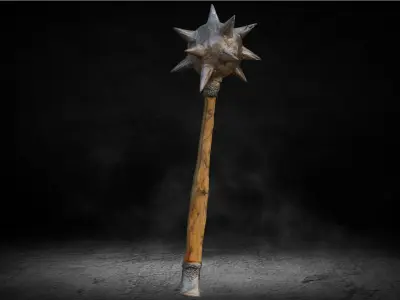 Medieval War Mace Low-poly 3D Model Low-poly 3D model