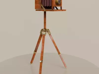 XIX century vintage camera model Low-poly 3D model