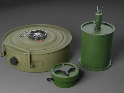 Landmines Low Poly 3d Model Low-poly 3D model