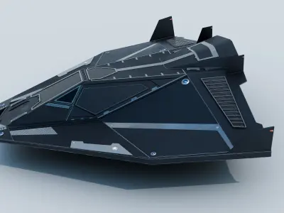 Futuristic Spaceship Low-poly 3D model