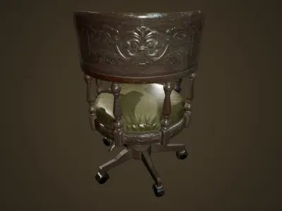 Antique Chair - PBR Game Ready Low-poly 3D model get