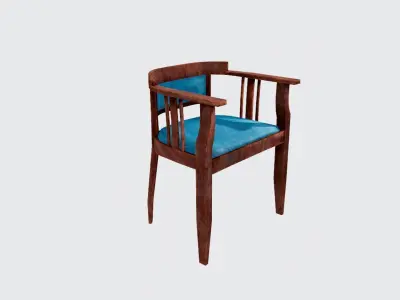 Old chair lowpoly game ready Low-poly 3D model