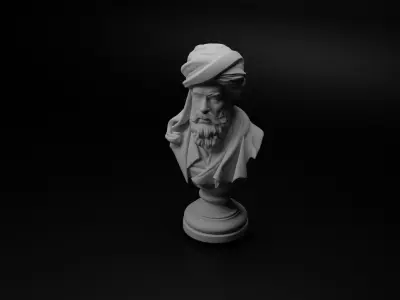 Ottoman Sipahi Bust Chess 3D print model shop