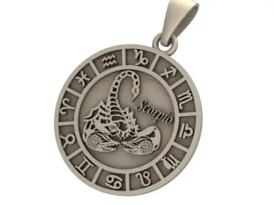 Scorpio Zodiac Pendant 3D print model