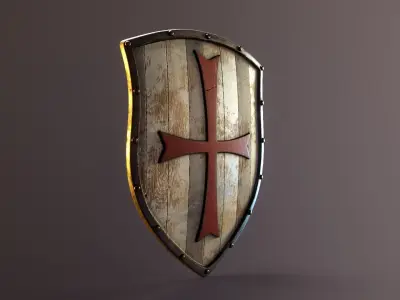 Crusader Shield Low-poly 3D model