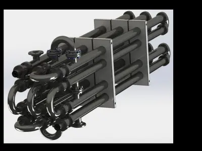   Double Pipe Heat Exchanger     HAIRPIN  3D model