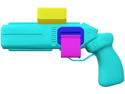 Gameready Sci fi pistol Low-poly 3D model
