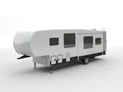 Fifth Wheel Travel Trailer Toy Hauler 1-Axle 3D model