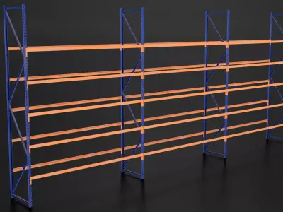  Warehouse Rack Storage 02 Low-poly 3D model