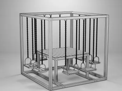 Swing Coffee Table Set  Low-poly 3D model