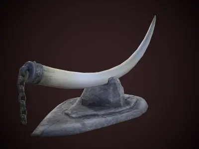 Idol horn Free low-poly 3D model