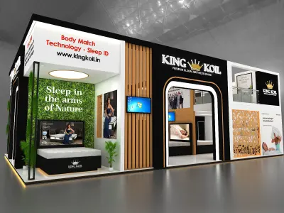 Mezzanine Exhibition Stand Three Side open  14Mtr x 9Mtr 3D model