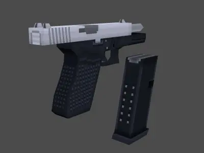 Low Poly Pistol gun Low-poly 3D model