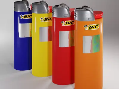 Bic Lighter Low-poly 3D model