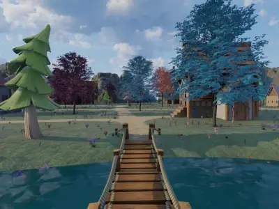 Charming Village In Bloom 3D model