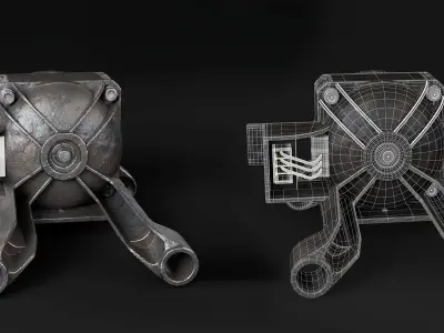 Low Poly 3D Engine Model  3D model