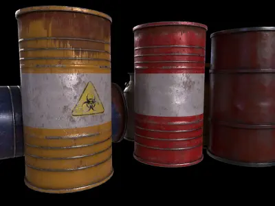 Barrels pack Low-poly 3D model purchase