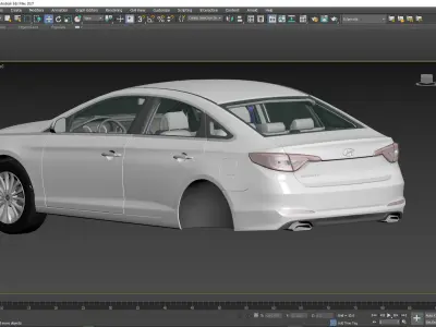 Hyundai Sonata 2016 -2017 with engine and bumpers support  Free low-poly 3D model