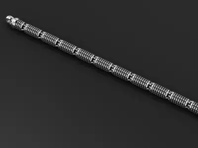 9mm Stylish antique chain with patterns 3D print model