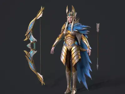 Fairy Archer Low-poly 3D model