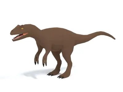 Low Poly Cartoon Allosaurus Dinosaur Low-poly 3D model