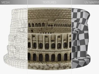  Decorative Plaster Colosseum Statue with Darkening 