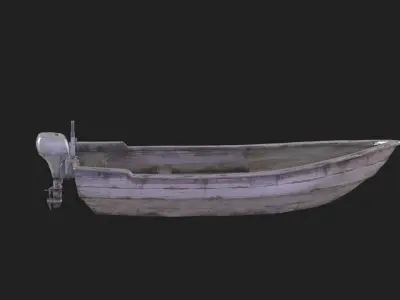 small wooden boat Low-poly 3D model purchase