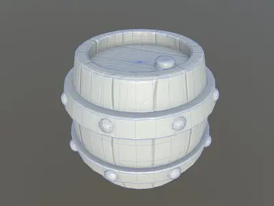 Stylized Barrel Low-poly 3D model shop