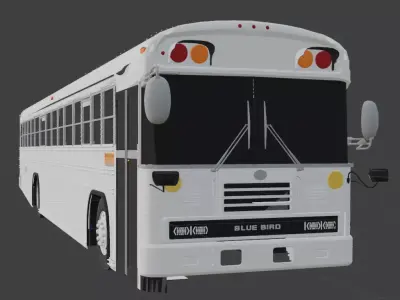 Blue Bird A3 School Bus   Realistic 3D Model Game Ready Low-poly 3D model