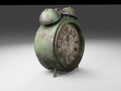 Rusted Old Alarm Clock 3D model