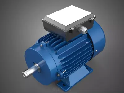 STANDARD INDUSTRIAL GENERIC BLUE ELECTRIC MOTOR AC INDUCTION 3D model