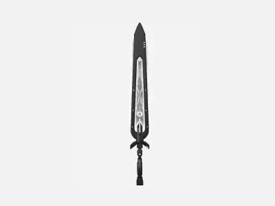 SciFi Sword B07 Black White - Sci Fi Weapon Design Low-poly 3D model